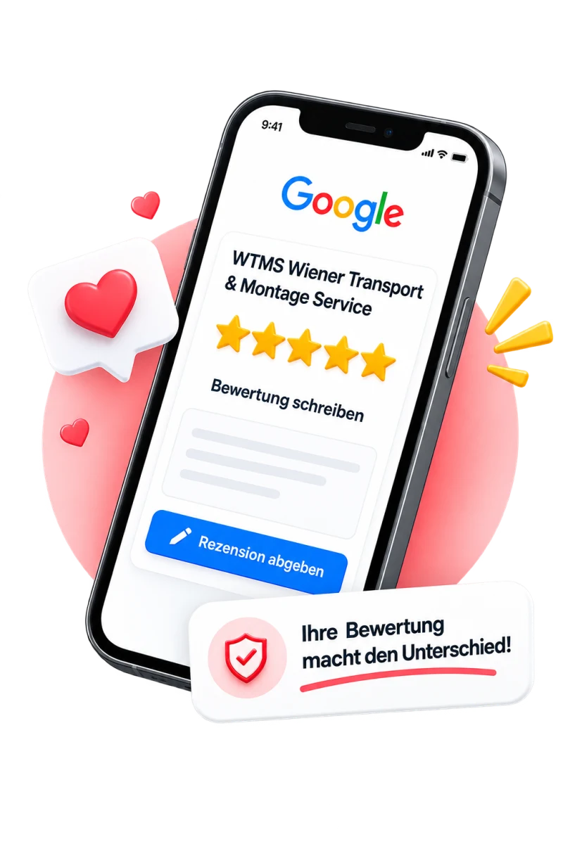 Google-Bewertung für WTMS Wiener Transport & Montage Service auf dem Smartphone